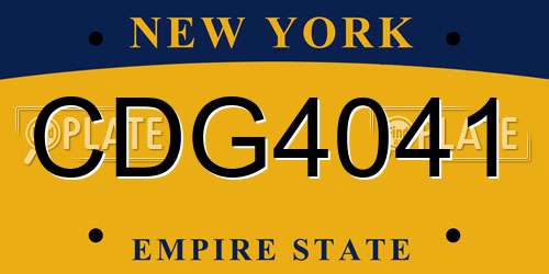 CDG4041 New York License Plate