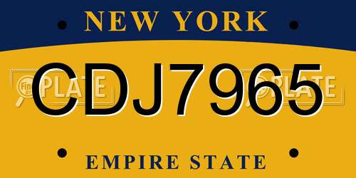 CDJ7965 New York License Plate