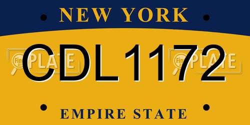 CDL1172 New York License Plate