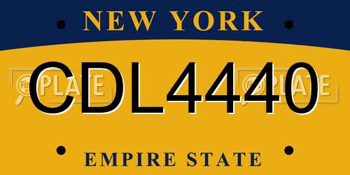 CDL4440 New York License Plate