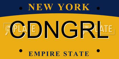 CDNGRL New York License Plate