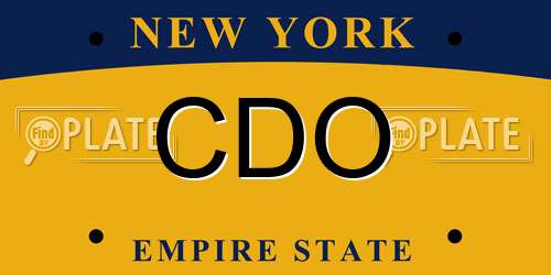 CDO New York License Plate