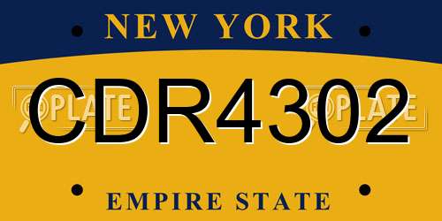 CDR4302 New York License Plate