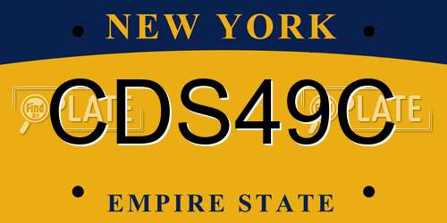 CDS49C New York License Plate