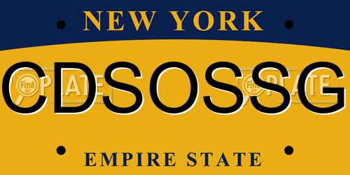 CDSOSSG New York License Plate