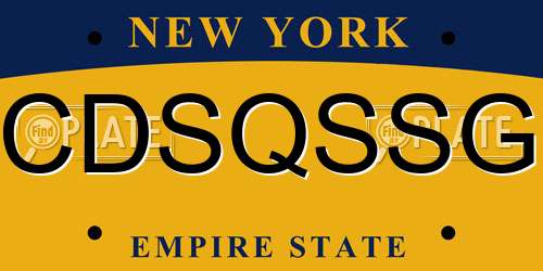 CDSQSSG New York License Plate