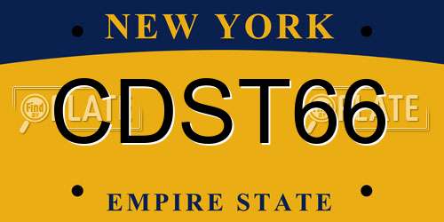 CDST66 New York License Plate