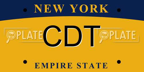 CDT New York License Plate