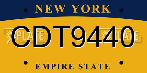 CDT9440 New York License Plate