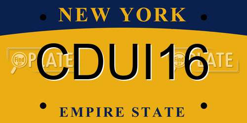 CDUI16 New York License Plate