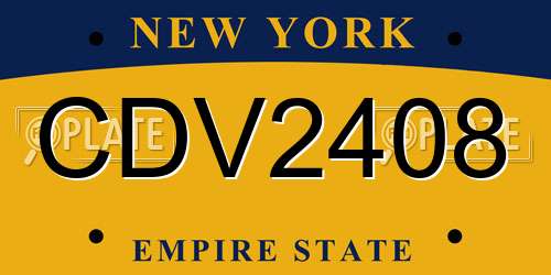 CDV2408 New York License Plate