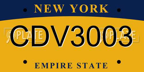 CDV3003 New York License Plate
