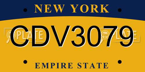 CDV3079 New York License Plate