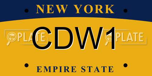 CDW1 New York License Plate
