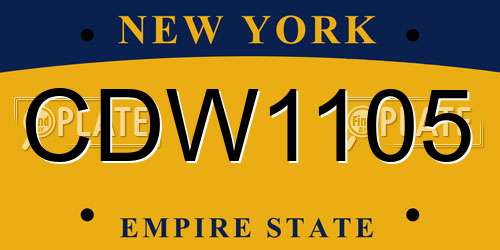 CDW1105 New York License Plate