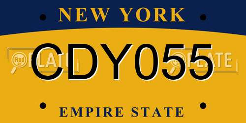 CDY055 New York License Plate