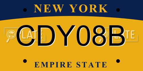 CDY08B New York License Plate