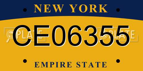 CE06355 New York License Plate