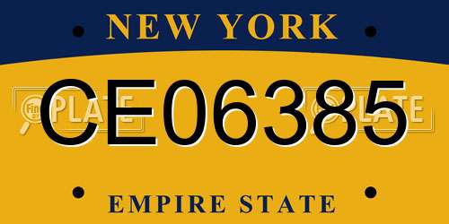 CE06385 New York License Plate