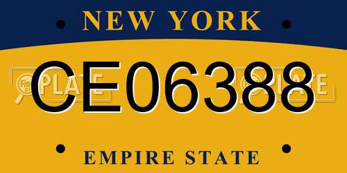 CE06388 New York License Plate