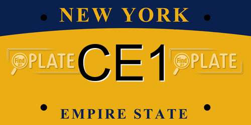 CE1 New York License Plate
