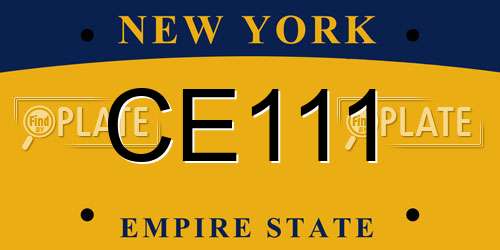 CE111 New York License Plate