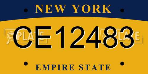 CE12483 New York License Plate