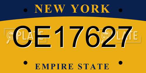 CE17627 New York License Plate