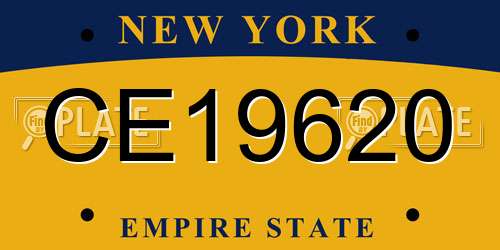 CE19620 New York License Plate