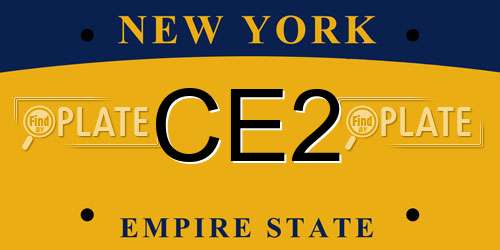 CE2 New York License Plate
