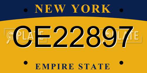 CE22897 New York License Plate