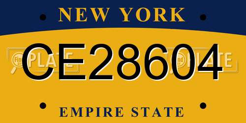 CE28604 New York License Plate