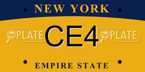 CE4 New York License Plate
