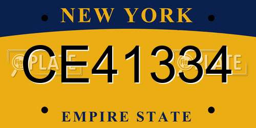 CE41334 New York License Plate