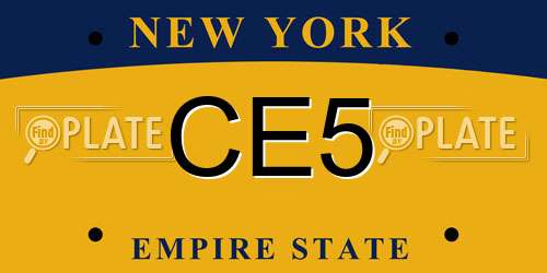 CE5 New York License Plate