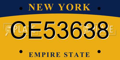 CE53638 New York License Plate
