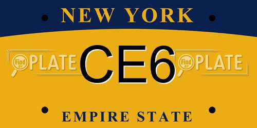 CE6 New York License Plate