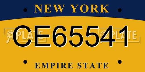CE65541 New York License Plate