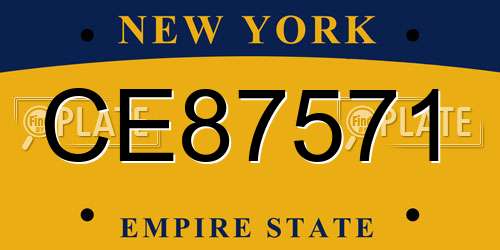 CE87571 New York License Plate
