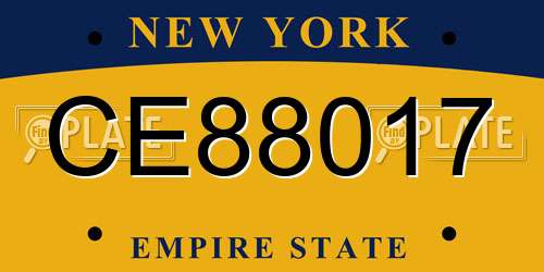CE88017 New York License Plate
