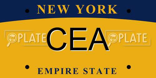 CEA New York License Plate