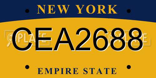 CEA2688 New York License Plate