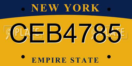 CEB4785 New York License Plate
