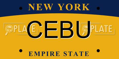 CEBU New York License Plate
