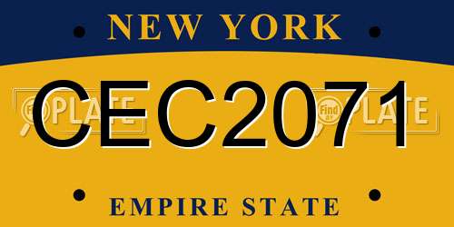 CEC2071 New York License Plate