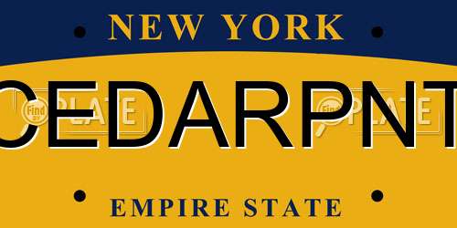 CEDARPNT New York License Plate