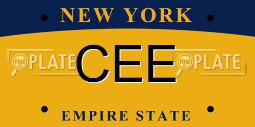 CEE New York License Plate
