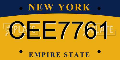 CEE7761 New York License Plate