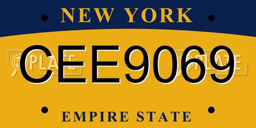 CEE9069 New York License Plate