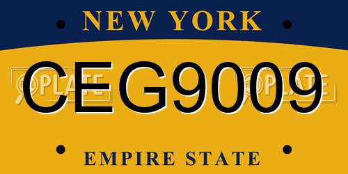 CEG9009 New York License Plate